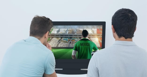 An in-game screenshot from FIFA 25, highlighting a player perfectly positioned to receive a cross, with an arrow indicating the ideal timing for the jump. The player is marked closely by a defender, emphasizing the importance of precise timing.