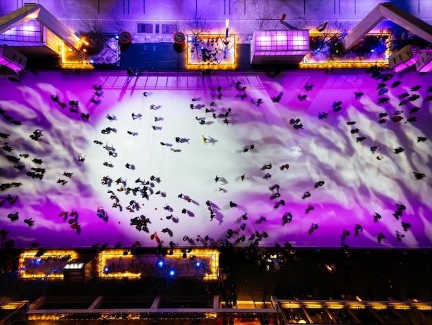 An image of a large eSports arena in the US, filled with cheering fans watching a FIFA tournament on a massive screen. The arena is brightly lit, and the atmosphere is electric with excitement.