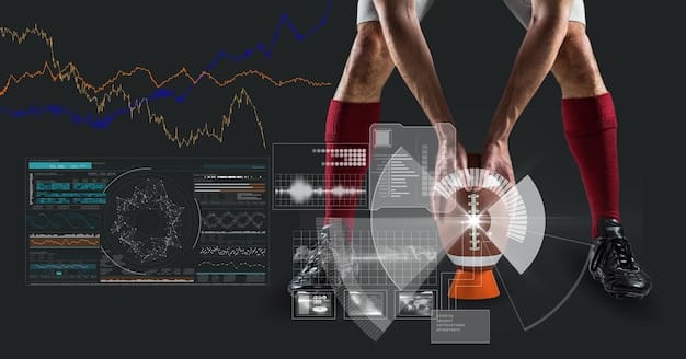 A detailed illustration of financial charts and graphs intersecting with football player silhouettes, emphasizing the economic aspect of transfer fees and agent commissions. Clear, readable data visualizations.