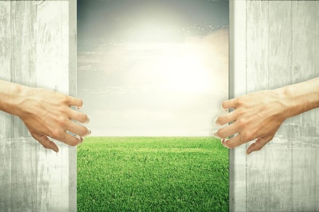 A conceptual image showing two hands shaking over a football field diagram, with light radiating from the handshake, symbolizing efficient and quick dispute resolution. Subtle digital elements like data streams float around, depicting technological integration.