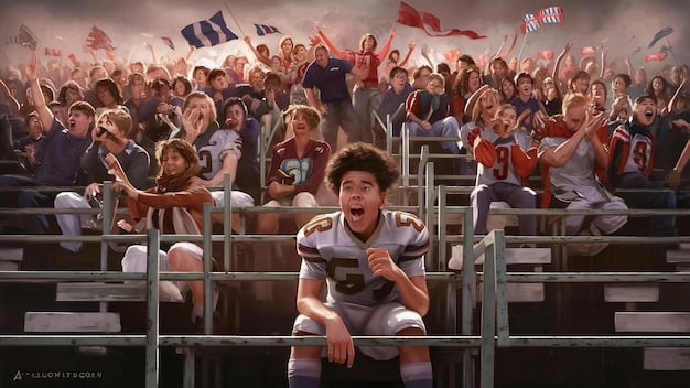 A jubilant scene of the USMNT celebrating a goal, with players embracing and the crowd cheering ecstatically, capturing the emotion and excitement of a key moment in a game.