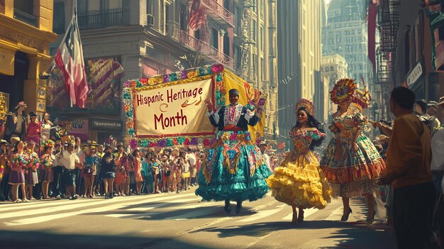 A vibrant, detailed illustration of diverse performers from Canada, Mexico, and the USA in traditional attire, converging on a football field, symbolizing unity and cultural exchange during the World Cup opening ceremony.