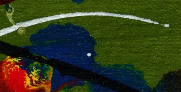 A detailed heatmap of a soccer field showing player movement patterns and passing lanes, generated from 5G real-time data analysis.