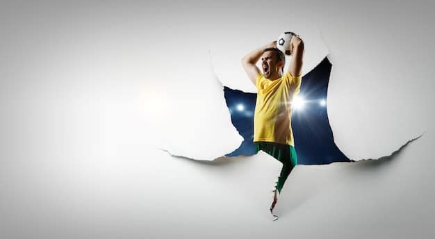 A split image showing two contrasting scenes: on one side, a player celebrating a goal with teammates amid cheering fans; on the other side, a coach looking intently at a tablet, presumably reviewing a controversial play. The image conveys the emotional highs and strategic analysis influenced by technology in soccer, reflecting 'FIFA's Technology Innovations: How VAR and Goal-Line Technology Are Evolving in US Soccer.'