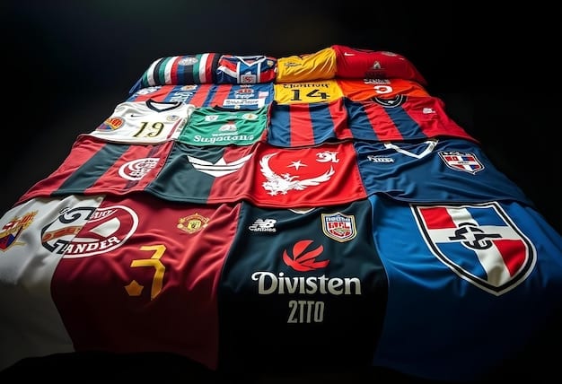A collage of different soccer jerseys, each featuring logos of gambling companies as sponsors, illustrating the prominent role gambling sponsors play in soccer and FIFA's stance on allowing such sponsorships. This highlights FIFA's Stance on Gambling in Soccer.