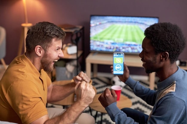 A lively online forum or chat room filled with soccer fans discussing predictions, sharing tips, and celebrating wins in a free prediction league. The atmosphere is friendly and competitive.