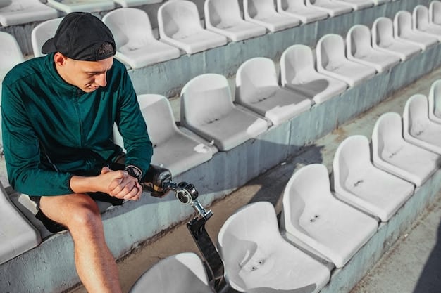 A detailed shot of workers installing new, comfortable seating in a section of a stadium in Atlanta, Georgia, with a focus on the quality and design of the seats. Background shows structural elements of the stadium.