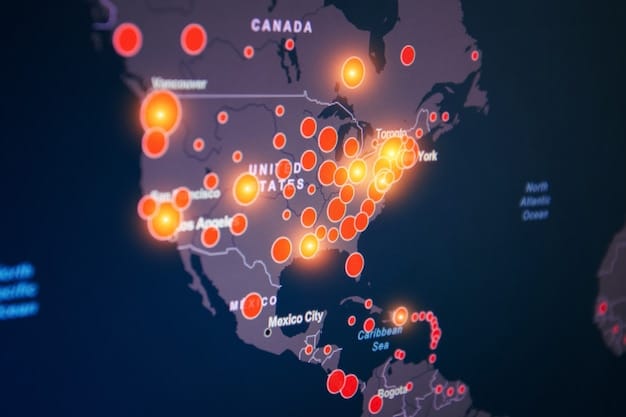A map of North America highlighting the potential host cities in the United States, Canada, and Mexico for the 2026 FIFA World Cup. The cities are marked with soccer ball icons and include major metropolitan areas with large stadiums. The map illustrates the geographic distribution of the World Cup: How Will the New Format Impact the Number of Games Played in the US in 2026?