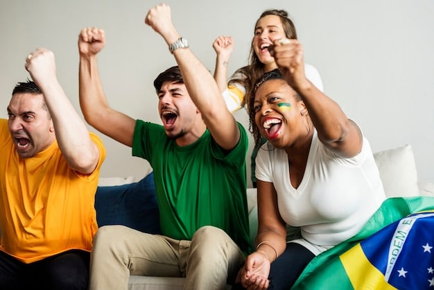 A diverse crowd of fans from different countries celebrating together at a World Cup fan zone in a US city. The scene showcases the cultural diversity and international cooperation fostered by hosting the World Cup 2026 in the US.