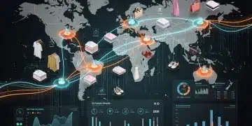 Global supply chain network with fashion products, representing efficient logistics for US brands' on-time deliveries by 2026.