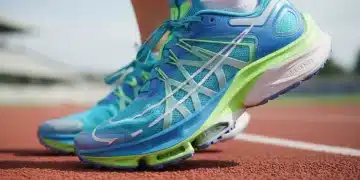 Nike's Q1 2026 innovative performance shoe on a running track, highlighting advanced footwear technology.