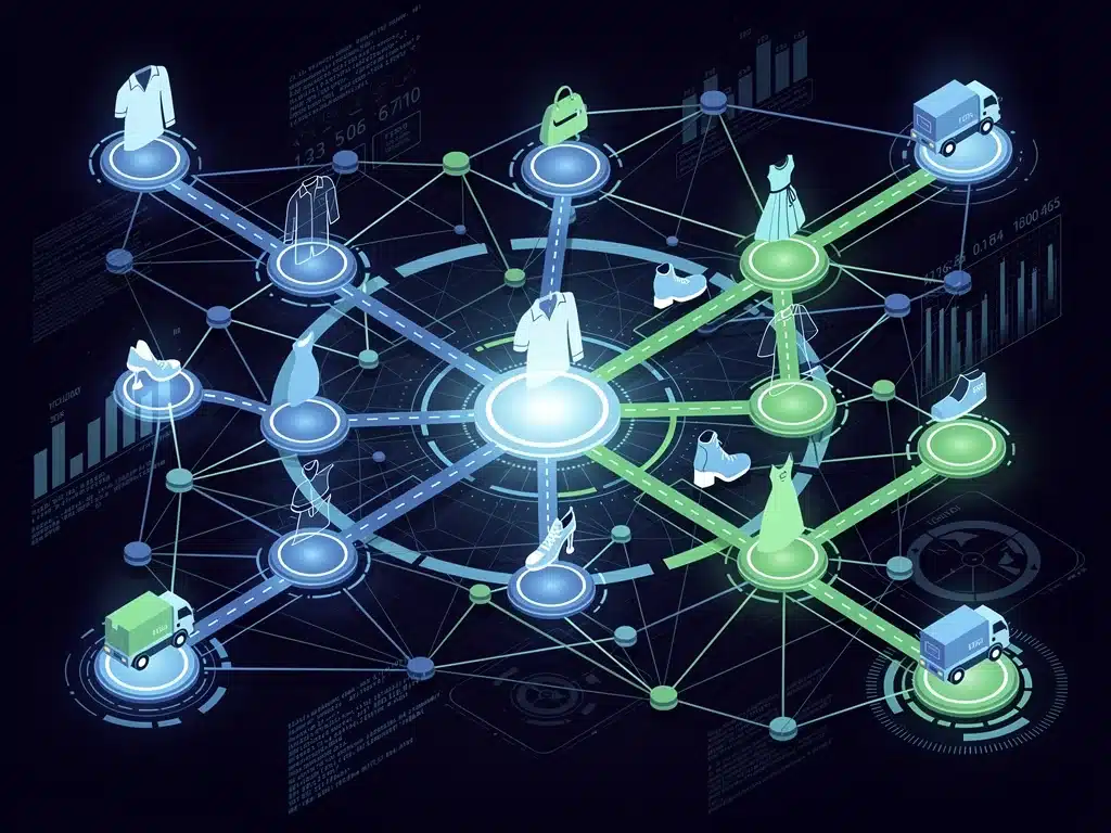 AI algorithms optimising fashion retail supply chain and customer data.