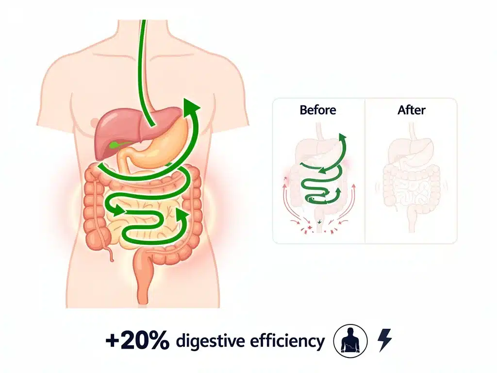 Diagram showing improved human digestive system efficiency