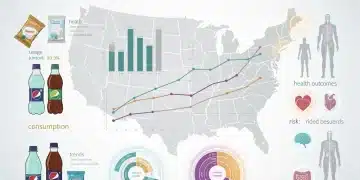 Complex data visualisation showing artificial sweetener impact on US health 2026.