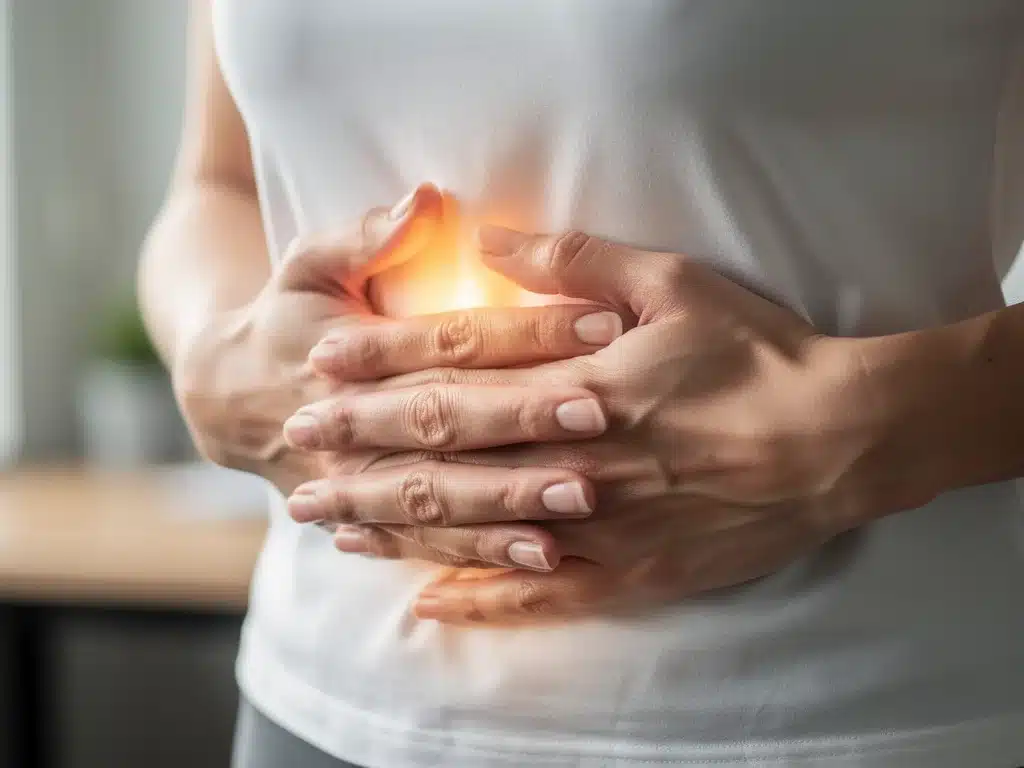 Person performing deep breathing for stress relief.
