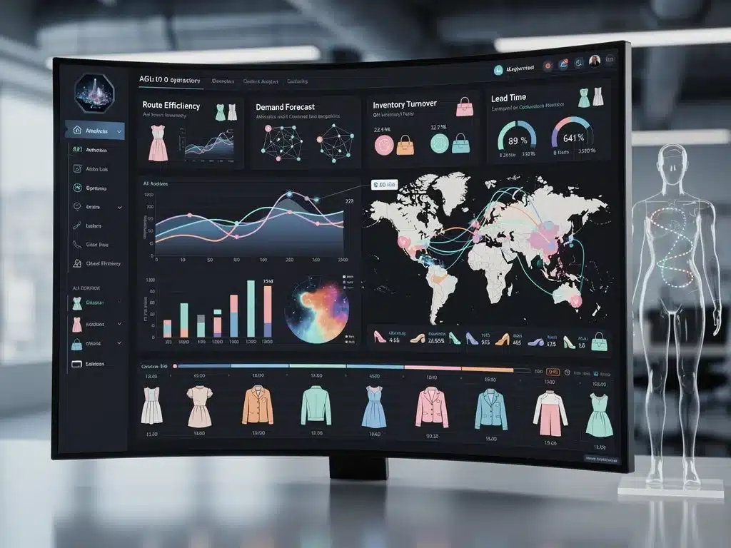 AI-driven data analytics dashboard for fashion supply chain optimisation.