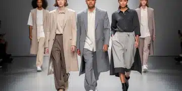 Models on a runway showcasing diverse and stylish gender-neutral fashion collections for 2026, highlighting inclusive design.